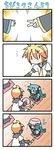  &gt;_&lt; 1boy 1girl 4koma aqua_hair chibi chibi_miku closed_eyes comic hatsune_miku kagamine_len minami_(colorful_palette) rock_paper_scissors silent_comic translated vocaloid |_| 