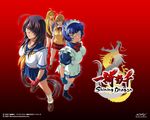  4girls chou-sen chousen_(ikkitousen) eyepatch ikkitousen ikkitousen_shining_dragon kan'u_unchou kanu_unchou maid multiple_girls ryomou_shimei school_uniform serafuku sonsaku_hakufu 