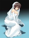  bad_id bad_pixiv_id blush bob_cut bridal_veil bride brown_hair crossdressing dress elbow_gloves gloves little_busters! male_focus masayu naoe_riki otoko_no_ko short_hair solo veil wedding_dress 