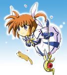  chibi ferret left-handed lyrical_nanoha mahou_shoujo_lyrical_nanoha mahou_shoujo_lyrical_nanoha_the_movie_1st purple_eyes raising_heart solo takamachi_nanoha wakabayashi_makoto yuuno_scrya 