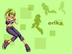  1024x768 bare_shoulders beatmania beatmania_iidx bemani bracelet erika goli_matsumoto green_hair jewelry kitami_erika midriff ponytail wallpaper 