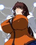  arisaka_hatsune breasts huge_breasts school_uniform solo tona-gura! 