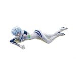  ayanami_rei bad_id bad_pixiv_id blue_hair bodysuit ichimatsu_nana lying neon_genesis_evangelion plugsuit red_eyes short_hair solo white_bodysuit 