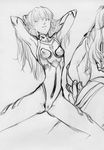  greyscale hair_ornament hairclip krutta_fan long_hair monochrome neon_genesis_evangelion plugsuit sketch souryuu_asuka_langley stretch traditional_media 