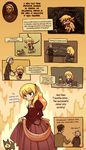  blonde_hair blue_eyes boned_meat comic crossdressing dog dress food hard_translated highres md5_mismatch meat multiple_boys original otoko_no_ko riyo_(lyomsnpmp) teaching tears translated 