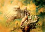  angel armor magic:_the_gathering magic_the_gathering sword weapon wings 