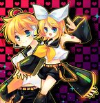  1girl brother_and_sister kagamine_len kagamine_rin shinia siblings twins vocaloid 