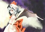  hat remilia_scarlet ribbon short_hair solo taji_(crowview) touhou wings 