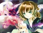  brown_hair fish flower green_eyes mizuhashi_parsee short_hair shunsei_(muratou) solo touhou 