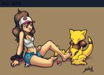  2012 abra barefoot blue_eyes brown_background brown_hair clothed clothing cum cum_on_feet duo erection female feral foot_fetish footjob hair hat human human_feet interspecies male mammal nintendo nude penis plain_background plantigrade pok&#233;ball pok&#233;mon pok&#233;mon_trainer pok&#233;philia pokemon sex sitting soloid straight text video_games white yellow_body 