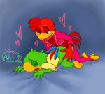 &lt;3 all_fours ambiguous_gender anal anthro avian beak bird blue_background blush chibiusa165 disney doggystyle duo english_text friends from_behind gay green_body jos&#233;_carioca jose_carioca low_res male panchito_pistoles parrot plain_background red_body rooster sex text the_three_caballeros three_caballeros 