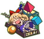  bangs blonde_hair chibi ibuki_suika iyau solo touhou translated 