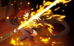  alastor_(shakugan_no_shana) fire highres jewelry ootsuka_mai pendant shakugan_no_shana shana sword thighhighs wallpaper weapon widescreen 