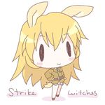  animal_ears bad_id bad_pixiv_id bunny_ears charlotte_e_yeager chibi long_hair mirai_(sugar) orange_hair solo strike_witches world_witches_series 