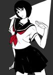  black_eyes black_hair flat_color original school_uniform serafuku short_hair skirt solo tanaka_hirotaka 