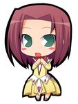  chibi code_geass dress green_eyes kallen_stadtfeld looking_at_viewer lowres pac-man_eyes red_hair short_hair solo suntail 