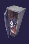  black_hair blanket komori_kiri locker long_hair non-web_source red_eyes sayonara_zetsubou_sensei solo 