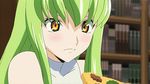  animated animated_gif blush c.c. code_geass eating food green_hair holding_pizza lowres pizza solo 