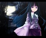  amamiya_yuki bad_id bad_pixiv_id black_hair houraisan_kaguya long_hair moon purple_eyes ribbon solo touhou 