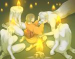  barefoot candle fire japanese_clothes kimono matches melting nangoku_banana original surreal 