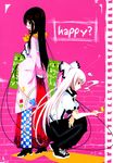  alternate_costume casual cigarette contemporary fujiwara_no_mokou hamayumiba_sou happy highres houraisan_kaguya lighter multiple_girls smoking touhou 