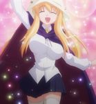  blonde_hair bouncing_breasts breasts cape elf hat huge_breasts long_hair pointy_ears screencap solo stitched thighhighs third-party_edit tiffania_westwood waving zero_no_tsukaima zettai_ryouiki 