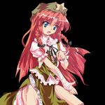  alphes_(style) auer bad_id bad_pixiv_id bandages blue_eyes china_dress chinese_clothes dress hong_meiling long_hair parody red_hair solo style_parody touhou 