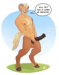  animal_genitalia animal_penis bavarii comic equine_penis humanoid male outside penis post_transformation satyr transformation 