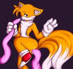  anal anal_penetration anthro anus butt canine clothed clothing cum cum_inside digital_media_(artwork) fox fur girly hair male mammal miles_prower open_mouth penetration secrets-from-dark sex simple_background solo sonic_(series) tentacles tongue 