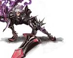  armor belderiver black_armor male_focus odin_sphere oswald_(odin_sphere) purple_eyes shu-tokutomi solo sword weapon white_hair 