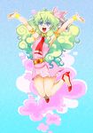  bad_id bad_pixiv_id cloud_hair happy high_heels jumping long_hair mot nia_teppelin shoes smile solo tengen_toppa_gurren_lagann 