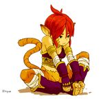  animal_ears bandages breath_of_fire breath_of_fire_ii cat_ears fur gloves lowres red_hair rinpoo_chuan solo tail yuuna_(alexi) 