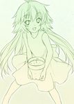  dress gradient green kusano long_hair mizuki_makoto monochrome plant sekirei solo sundress very_long_hair 