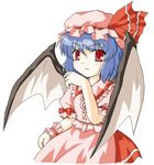  bat_wings blue_hair kotowari_(newtype_kenkyuujo) red_eyes remilia_scarlet solo touhou wings 