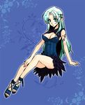  bad_id bad_pixiv_id blue_eyes breasts cleavage green_hair komine_minamo long_hair mabinogi medium_breasts pointy_ears solo 