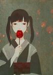  banned_artist candy_apple food japanese_clothes kimono kumaori_jun original solo twintails yukata 