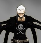  bad_id bad_pixiv_id belt darao delinquent keychain male_focus persona persona_4 scar shirogane_naoto skull solo tatsumi_kanji white_hair 