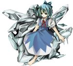  barefoot blue_hair cirno ice nako_(nonrain) solo touhou 