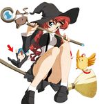  blue_eyes broom cat germatoid magic panties red_hair redhead underwear witch 