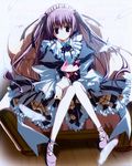  copyright_request feathers inugami_kira long_hair maid purple_eyes purple_hair solo 