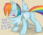  2012 anus blush butt cutie_mark english_text equine female feral friendship_is_magic hair inviting mammal multi-colored_hair my_little_pony open_mouth pegasus presenting pussy rainbow_dash rainbow_dash_(mlp) rainbow_hair solo text wings 