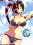  1girl bikini bra breasts dagger female kousaka_shigure large_breasts long_hair panties shijou_saikyou_no_deshi_ken&#039;ichi shijou_saikyou_no_deshi_ken'ichi solo swimsuit underwear weapon 