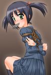  arms_behind_back bdsm black_hair blush bondage bound bound_arms bound_wrists box_tie green_eyes hayate_no_gotoku! kannazuki_okuto nishizawa_ayumu school_uniform skirt squid twintails 