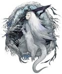  bad_id bad_pixiv_id dark_souls fur horns ice long_hair maruco priscilla_the_crossbreed scythe solo souls_(from_software) tail white_hair yellow_eyes 