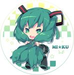  bad_id bad_pixiv_id character_name chibi detached_sleeves green_eyes green_hair hair_grab hatsune_miku long_hair mhz necktie open_mouth skirt solo thighhighs twintails very_long_hair vocaloid 