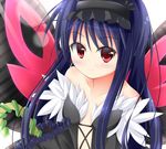  accel_world antenna_hair bad_id bad_pixiv_id bare_shoulders black_hair butterfly_wings kuroyukihime long_hair maccha red_eyes solo wings 