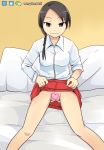  1girl bed spread_leg uniform weryhentai 