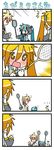  &gt;_&lt; 3girls 4koma akita_neru aqua_hair badminton badminton_racket blush brother_and_sister chibi chibi_miku closed_eyes comic hatsune_miku heart heart-shaped_pupils kagamine_len kagamine_rin long_hair minami_(colorful_palette) multiple_girls racket siblings silent_comic symbol-shaped_pupils translated twins vocaloid |_| 