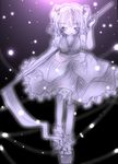  full_body kasuga_sunao monochrome onozuka_komachi purple solo touhou 