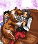  ace_attorney capcom dog gyakuten_saiban miles_edgeworth mitsurugi_reiji naruhodou_ryuuichi pesu phoenix_wright 